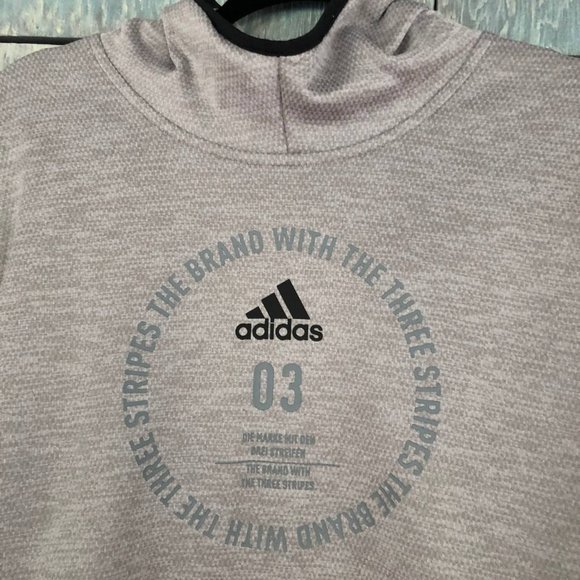 Adidas Hoodie 03  Hooded Sweatshirt  Grey Long Sleeve Men’s Size L - Picture 16 of 16
